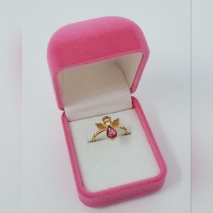 Avon Kid's Pink Crystal Angel Ring
